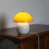 Table Lamps USB Glass Cream Lamp Middle Orange Study Atmosphere Powered Lovely Desk For Bedroom