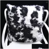Cushion/Decorative Pillow Pillow Roll Wool Natural Color Fur Real Stitching Sofa High-End Design . Drop Delivery Home Garden Home Text Dhj7I