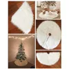 Dekoracje świąteczne 2024 Tree spódnica ozdobiona białym pluszowym zestawem poduszki festiwal