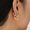 Boucles d'oreilles cerceau couleur or en forme de cœur, boucle d'oreille circulaire pour femmes, breloque tendance, petite boucle d'oreille, bijoux à la mode, cadeau 241f