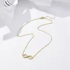 Hanger Kettingen Goud Zilver Kleur Infinity Voor Vrouwen CZ Lucky 8 Choker Box Collier Gift vrouwen Trend Sieraden 2024