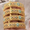 Armbanden Dubai Gouden Kleur Armbanden Armband Voor Vrouwen Afrikaanse Braceletparty Bruiloft Bruidsarmbanden Vergulde Olie Accessoires Bruid Cadeau