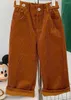 Trousers Autumn Fashion Kids Corduroy Casual Pants Boy Baby All-match Loose Pockets Wide Leg Girl Children Cotton Solid