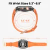 Luxury Mod Kit Transparent PC Frame Case Band Silicone Armband Rems Smart Accessories for Apple Watch 8 7 Case Strap 45mm 44mm For IWatch Series 9 8 7 6 5 4 SE