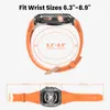 고급 모드 키트 투명한 PC 프레임 케이스 밴드 실리콘 팔찌 스트랩 스마트 액세서리 Apple Watch 8 7 케이스 스트랩 45mm 44mm Iwatch 시리즈 9 8 7 6 5 4 SE