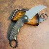 Speciale aanbieding C7147 Outdoor Karambit-zakmes VG10 Damascus-stalen mes met volledige tang G10-handgreep Klauwmapmessen met lederen schede