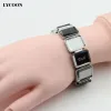 Bracelets High quality 316L stainless steel with square grey crystal bracelets charming women bracelets great girls gift size changeable