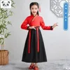 Palco desgaste hanfu meninos menina tradicional chinês vestido escola roupas estilo antigo desempenho das crianças estudantes vermelho moderno crianças