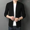 Suéter masculino outono cardigan moda coreana suéter masculino desgaste exterior roupas finas plus size 4xl