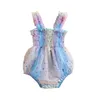 Rompertjes CitgeeSummer baby baby meisjes casual mouwloze bodysuit sterrenprint playsuit kleurrijke tule prinses kleding