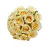 Fiori decorativi Autunno Rosa Fiore artificiale Sposa Grande simulazione Bouquet Tavolo da matrimonio Decorazione per feste Vaso Fai da te Soggiorno interno