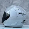 Hełmy motocyklowe Mężczyźni i kobiety Otwarty przylot kasku na twarz Ram4 Pearl Grey Half Helmetsummer Sezon wyścigowy Casco Casque