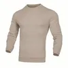 Camisetas para hombres Hombres Color sólido Top Slim Fit Waffle Textura Camiseta de manga larga Jersey suave y transpirable para otoño Primavera Longitud media