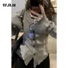 Maglieria da donna 2024 Inverno Dolce Manica Lunga Monopetto Cardigan da Donna Donna Gyaru Tinta Unita di Lavoro a Maglia Casual O-Collo Maglione Sexy