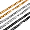 9 11mm Width S Gold Black Titanium Stainless Cuban Link Chain For Men Female Big And Long Necklace Jewelry Gift12871
