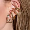 Boucles d'oreilles Mystérieuses boucles d'oreilles à enroulement en forme de serpent design sens boucles d'oreilles à clip en os d'oreille un esprit gardien serpent 925 aiguille en argent unique