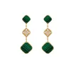2024 New Four Leaf Clover Earring Fashion Classic Dangle Earrings Designer 여성 마노 Moissanite Diamond Drop Earring Valentines Mothers Grift
