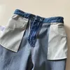 Pantaloni da donna testurizzati blu lavato - Jeans vintage R Dollar Factory a gamba larga