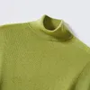 Jaquetas femininas 48 Máquina lavável sem costura suéter de lã cor sólida alta pescoço camisa de fundo slim fit e