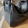 Fully Handmade tote bag designer bag Slant Bag Classic Luxury 25cm 30cm Sizes Imported America Crocodile leather real skin Beeswax Thread stitched