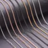 Chains 10Pcs/Lot Stainless Steel Hip Hop Flat Curb Chain Necklaces For Men Women Width 2.2mm Figaro Rope Cuban Collares Jewelry Making