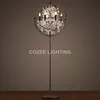 Golvlampor Vintage Crystal Lamp Standing Lighting Led Orb Cristal Light Indoor Home Restaurant Living and Dining Room257s