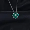 Подвески JewelryPalace Lucky Clover 1.2ct Имитация изумруда Стерлинговое серебро 925 пробы Ожерелье Подвеска для женщин Модные украшения без цепочки