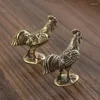 Figurines décoratives Antique cuivre bénédiction coq Miniatures ornement de bureau Vintage chanceux Animal poulet Statue décors artisanat accessoires