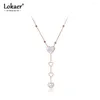 Pendentif Colliers Lokaer Blanc Shell Coeur Pour Femmes Filles À La Mode En Acier Inoxydable Y Collier Bijoux Collier Femme N19195