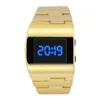 腕時計のクールなファッションワイドスチールベルトメンのためのクリエイティブモノクロデジタル時計カジュアルステンレスダイヤル213H