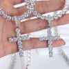 Partihandel 5mm D VVS Moissanite Diamond Cross Pendant 925 Sterling Silver Jesus Cross för halsband Män Kvinnor Fina smycken Charm