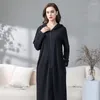 Vêtements de nuit pour femmes 2024 Summer Couple Robes Zipper Peignoir Pyjamas Hommes Femmes Robes de chambre à capuche Mince Printemps Mode Longue Nuit