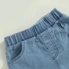 Conjuntos de roupas 1-5years crianças bebê meninas verão roupa rendas retalhos sem costas denim camisola e infantil elástico casual shorts conjunto