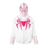 Vintage Embroidery Spider Hoodie Women Men Casual Full Zip Up Hood Shirt Harajuku Streetwear Oversized Sweatshirts Y2K Clothes 240122