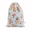 50pcs Linen Cotton Bag 10x14cm Muslin Cosmetics Gifts Jewelry Packaging Bags Cute Drawstring Gift Bag & Pouches1249V