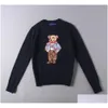 Мужские толстовки с капюшоном Дизайнерские мужские женские свитера Ralphs S Bear Plover Crewneck Трикотажные с длинным рукавом Повседневные с принтом Xl Xxl Drop Deli Ot4Gf