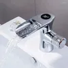 Bathroom Sink Faucets Constant Temperature Digital Display Basin Faucet Mixer Brass Smart Tap Cold For Washbasin