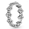 Klaster Pierścienie Oryginalne 925 Sterling Srebrny błyszczącego życzenia pierścionka sercowe Clear Placid Solitaire for Women Mashing Biżuteria