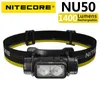 Lampe frontale NITECORE NU50 1400 Lumen avec batterie intégrée 4000 MA et support de chargement USB