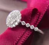 Pierścienie klastra Diwenfu Real 18K Białe Diamentowe Ring Bejdów dla kobiet Fine Anillos de Cree Stone Bizuteria Wedding Pass