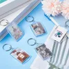 Keychains 1/5st Acrylic PO Frame Keychain Insert Clear Picture Blank Rectangle Keyring