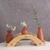 Vazen 1 st Scandinavisch minimalisme houten vaas voor planten massief houten bloempot arrangement tafelblad huisornamenten