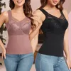 Women's Shapers Thermal Tank Top For Women Cold Weather Warm Underwear Vest With Buit-in Bra Lace Camisole Undershirt Tops Soft Under