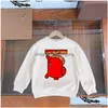 Hoodies tröjor barn deigners 100% bomull baby hoody barn outwear plover tröja pojkar flickor utomhus långärmad barn cl dhfav