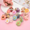 Keychains Creative Daisy Moon Buckle Wish Bottle Keychain Eternal Simulation Flower Transparent Key Ring Women Bag Pendant Gift