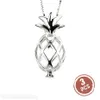 3 pièces 925 pendentif en argent pour femmes bijoux breloques populaire fruits creux ananas Cage pendentif perle médaillon Y200903250H