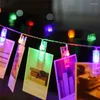 Saiten Garland Karte PO Clip Sade Lichter 1,5 m 10LEDS LED Fairy Light Weihnachten Schlafzimmer DIY -Wäschespiellformen Batterie Weihnachtslampe