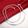 Catene in argento 925 colore 16 18 20 22 24 pollici 3MM collana a catena in osso di serpente per donna uomo gioielli di moda da sposa regali di fascino277y