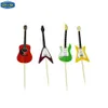 CHICCHIC 24pcs a Set Colorful Guitar 4 Shapes Cupcake Toppers Cake Picks Decoration with Toothpicks295f