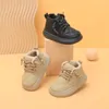 Laarzen ZHIO 2024 Winter Baby Schoenen Voor Jongens Leer Warm Bont Kleine Meisjes Enkel Zachte Zool Mode Peuter Kids EU 15-25